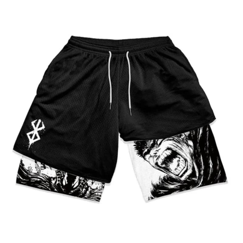Pantaloncini sportivi a doppio strato per uomo e donna, stampati in 3D, ad asciugatura rapida, traspiranti, alla moda europea e americana, casual, per adulti.