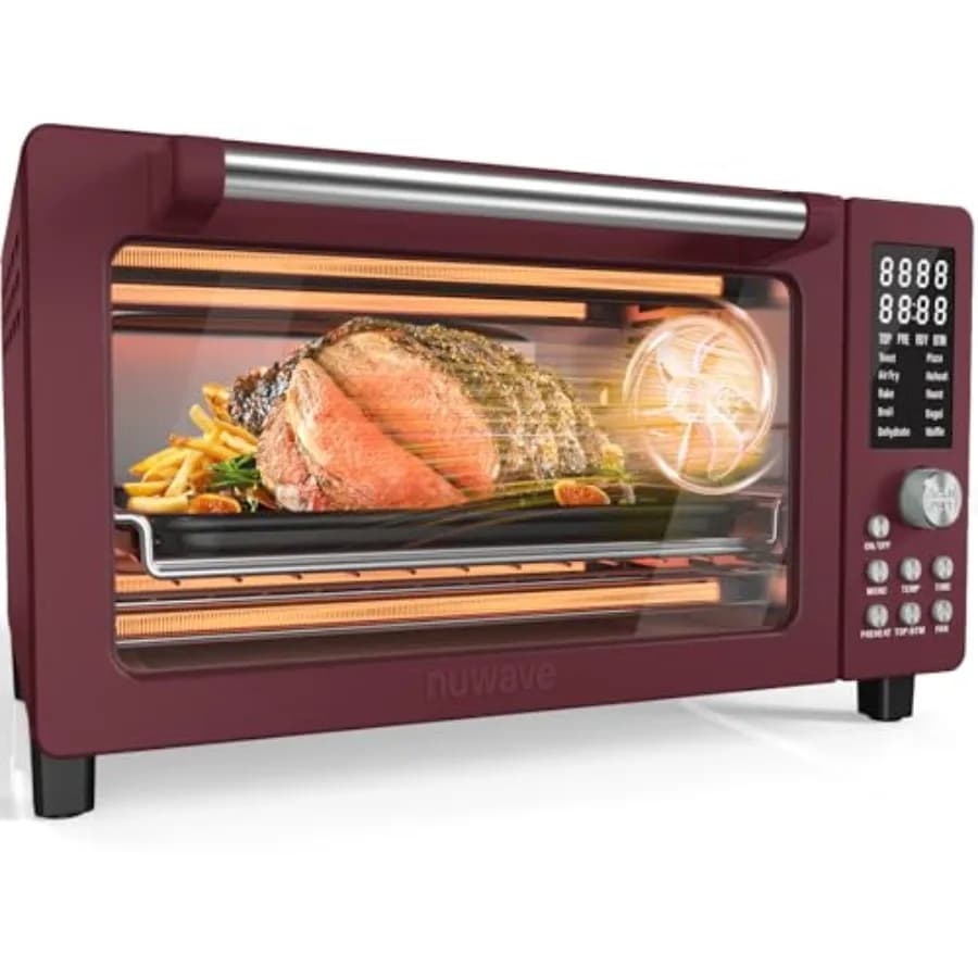 Friggitrice ad Aria Intelligente Bravo Pro con Forno Tostapane, 10 Funzioni in 1, Tecnologia per Croccatura Uniforme e Rapida, 1800W, 50-450°F, Senza PFAS, 21QT