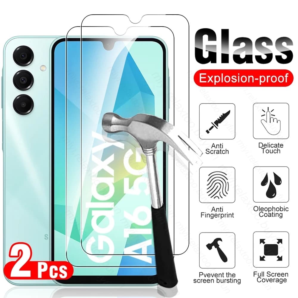 SamsungA16 Vetro 2 Pezzi 9H Protezione Dello Schermo Della Copertura Completa per Samsung Galaxy A16 5G 4G Pellicola di Vetro Temperato Sansung Samsong Glaxy A 16