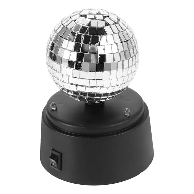 AB41-Battery-Powered Rotating Mirror Ball Led Table Lamp For Restaurant Bar For Outdoor And Stage Use