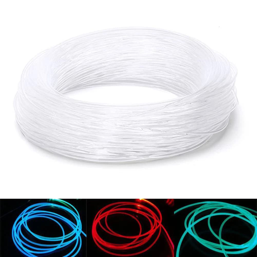 PMMA 1M/2M/3M cavo in fibra ottica bagliore laterale 1/1.5/2/3/4mm diametro cavo ottico per auto luci di illuminazione a soffitto luce luminosa per feste