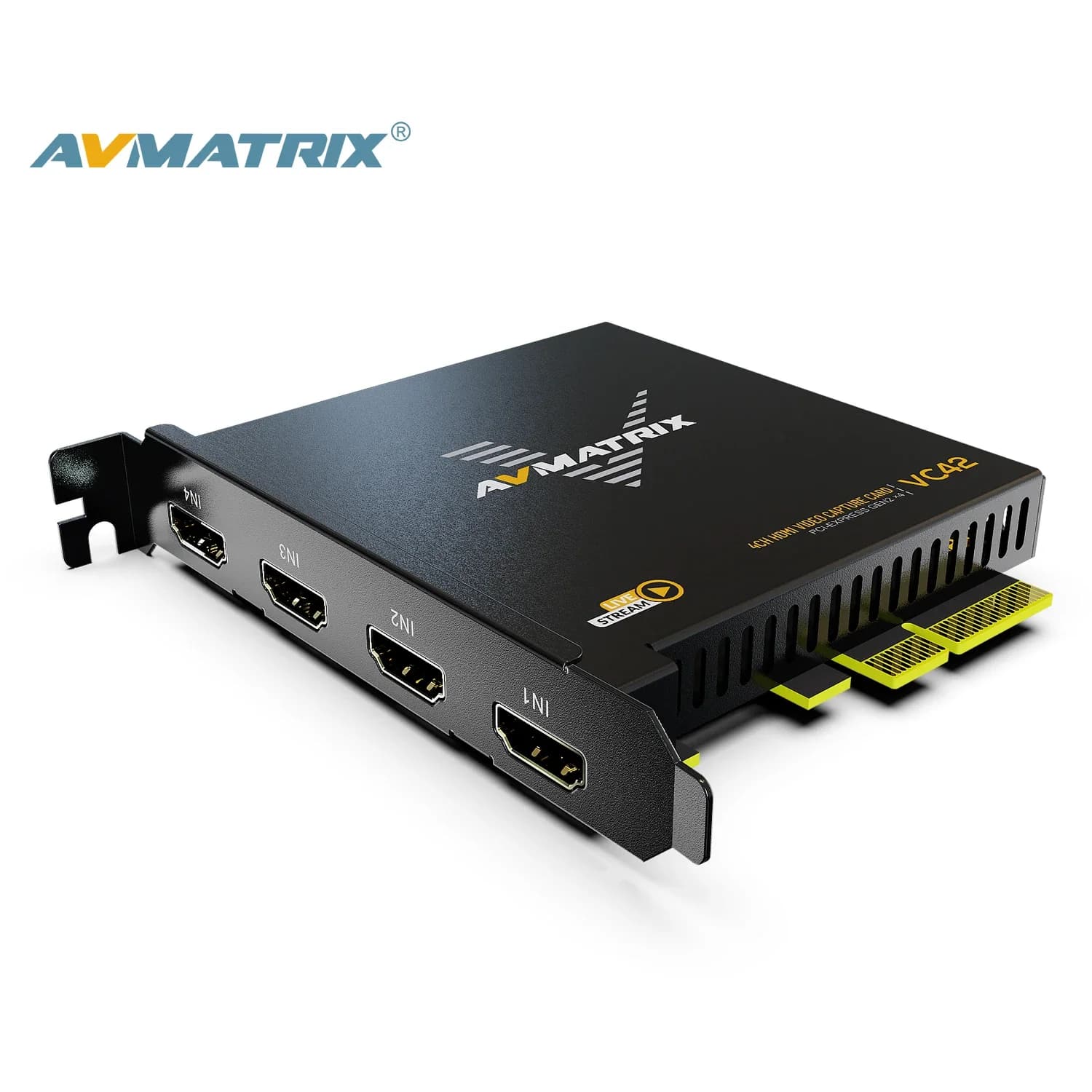 AVMATRIX 1080p60 Ultra-Low Latency 4-PCI-E Capture Card Live Stream Record for PS5 PS4 Pro Xbox Series X/S Xbox Video Equipment