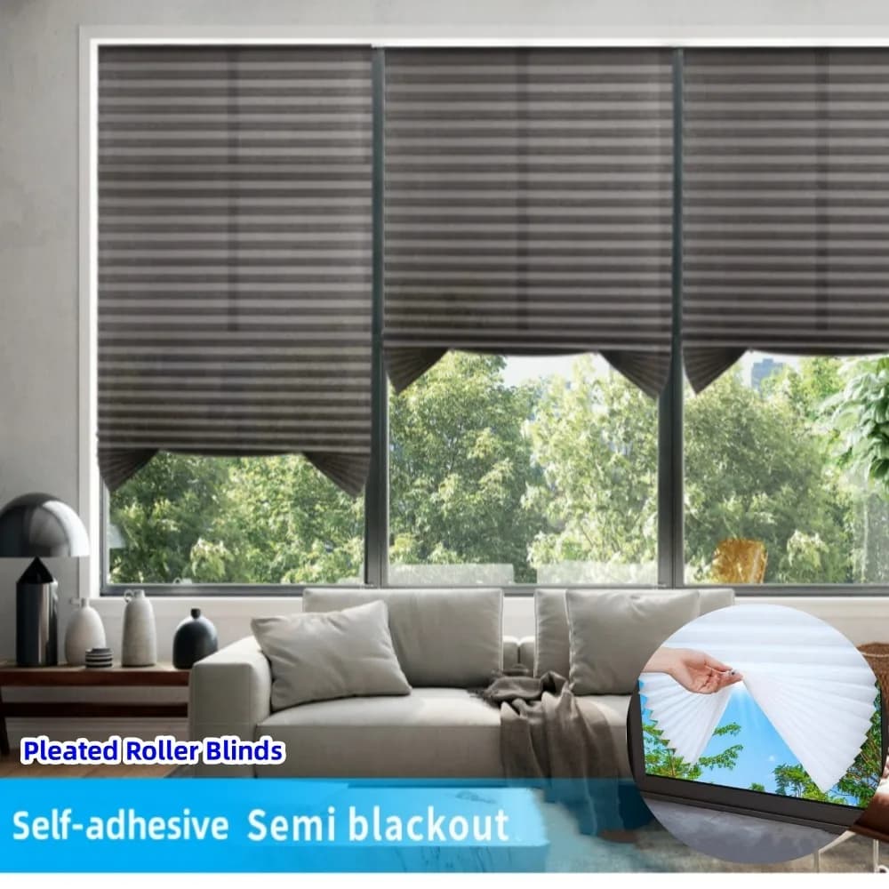 Tenda da doccia autoadesiva per bagno tende a rullo pieghettate tenda oscurante per finestra del balcone della camera da letto in tessuto Non tessuto