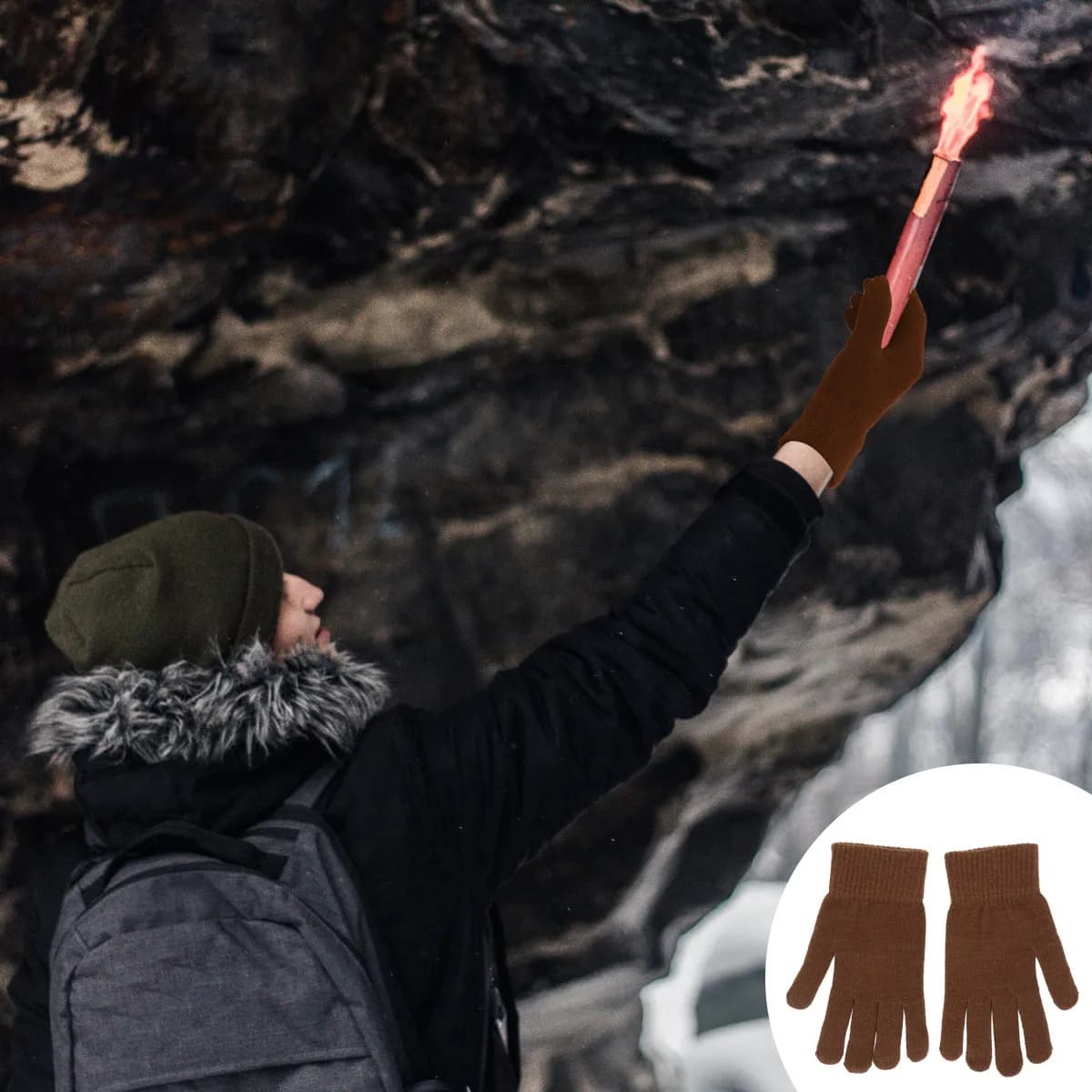 1 paio di guanti classici invernali lavorati a maglia, caldi e spessi, in tinta unita, per adulti, dal design semplice e senza tempo, facili da abbinare a tutti gli abiti, per le vacanze