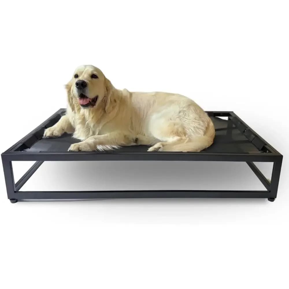 Cuccia per Cani Extra Large e Resistente da Esterno, Lettino Rialzato XL per Animali Domestici, Design Traspirante, 45x30x9 Nero