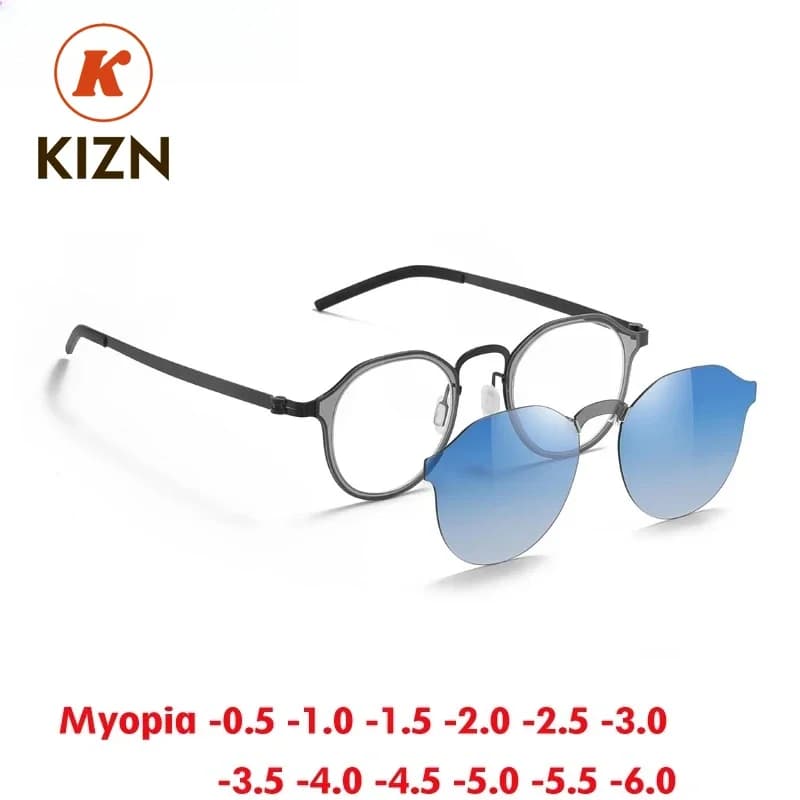 Montatura per Occhiali da Sole Polarizzati Ultraleggeri Senza Viti KIZN Sports per Donne con Clip Magnetica e Lenti Personalizzate su Prescrizione -0.50