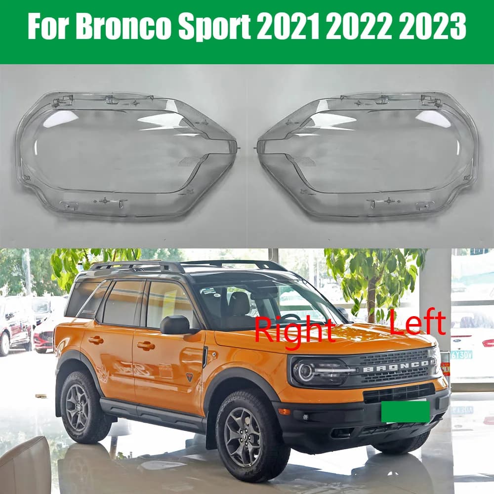 For Bronco Sport 2021 2022 2023 2024 Headlight Cover Transparent Mask Headlamp Lamp Shell Replace Original Lampshade Plexiglass