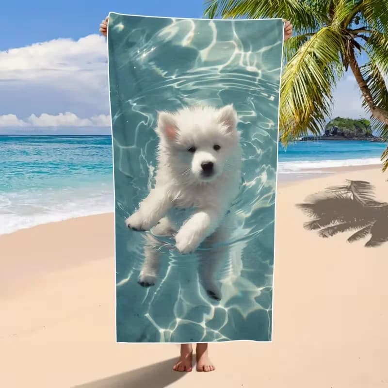 Asciugamano da Spiaggia per Cani, Morbido e Leggero, Adatto per Spiaggia, Doccia, Piscina, Viaggi, Vacanze, Regali