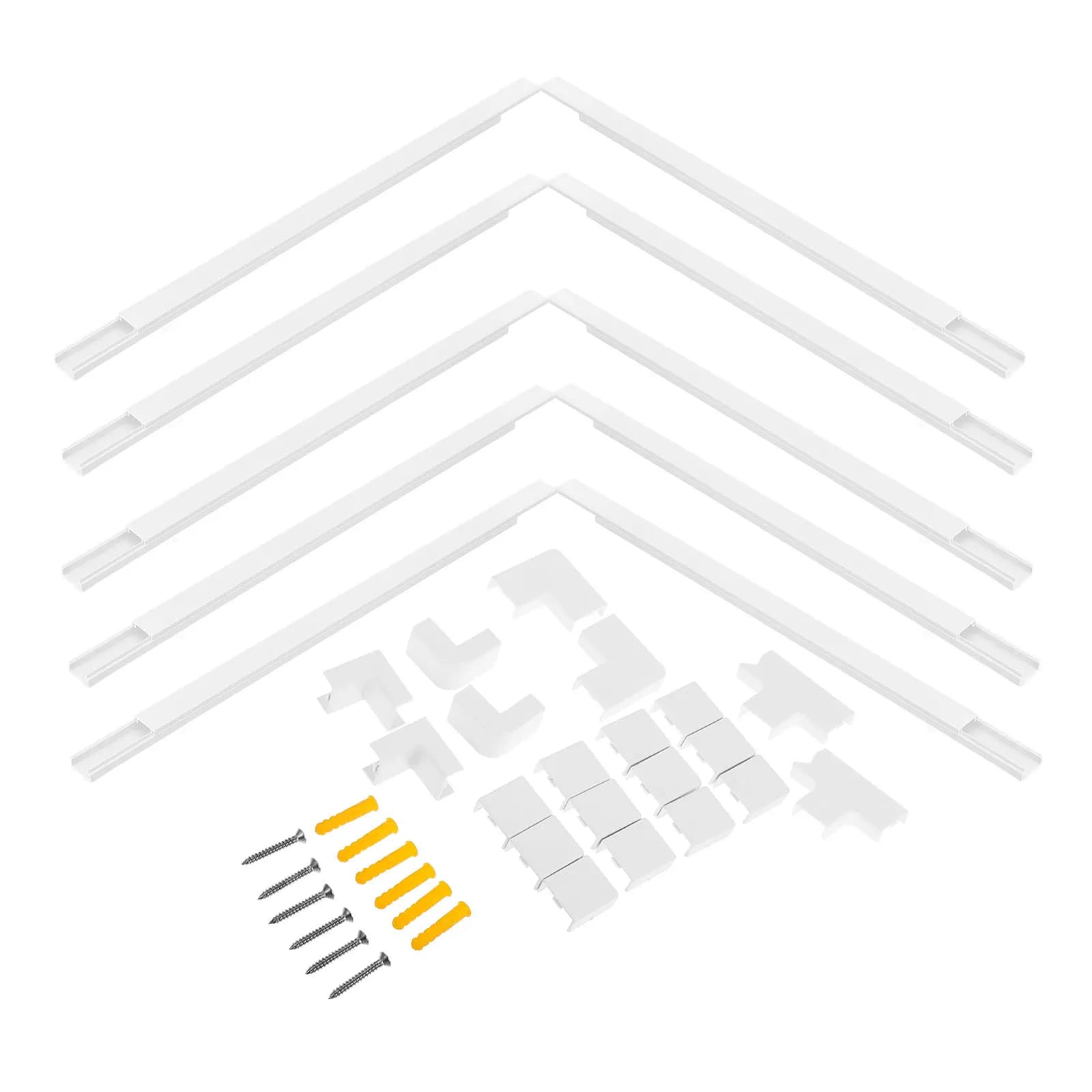 Sistema di Gestione Cavi Versatile in PVC, Protezione e Organizzazione Cavi per TV a Parete, Nascondi Cavi