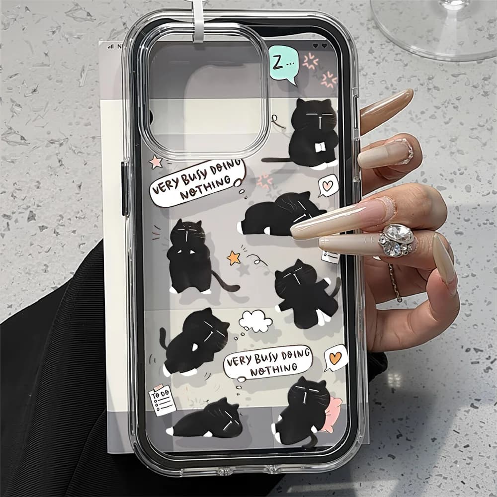 Black Cat 2in1 Phone Case For Samsung A57 5G Cases A55 A56 A37 A36 A35 A17 A53 A54 A34 A26 Cover S26 Ultra S25 S23 S22 S24 Plus