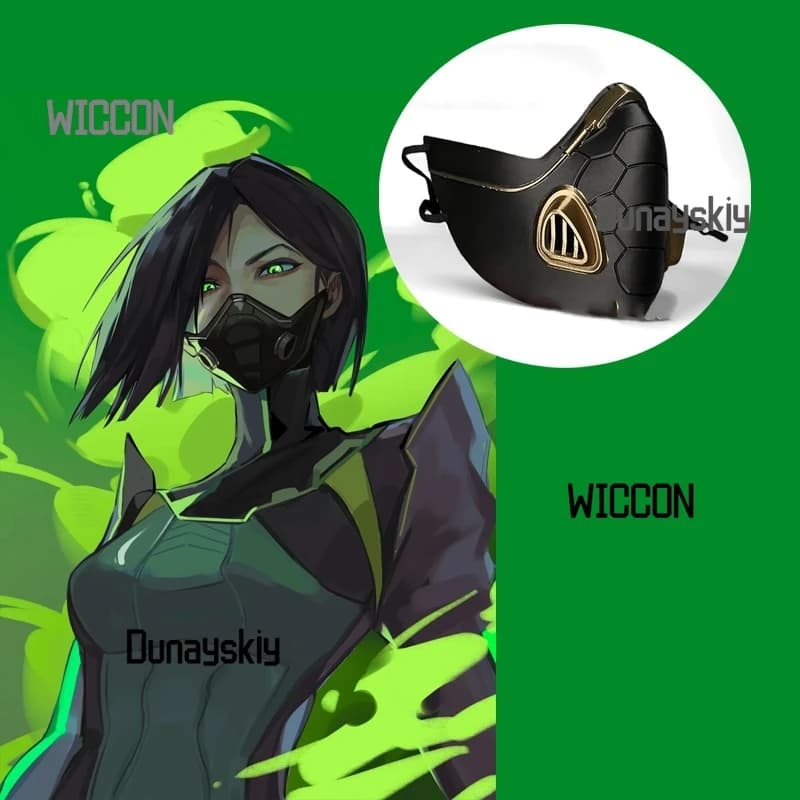 Valorant Viper Sexy Cosplay Props Mask 3D High Quality Black Gloden Cool Jirai Kei Halloween Christmas Punk Gothic