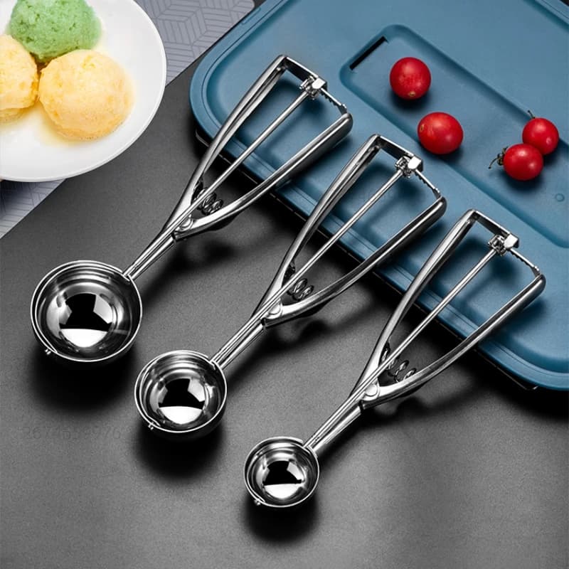 Multi-stile in acciaio inox gelato Scoop Ball Digger Handmade Ice Cube Mold facile sformare accessori da cucina stampo vassoio di ghiaccio