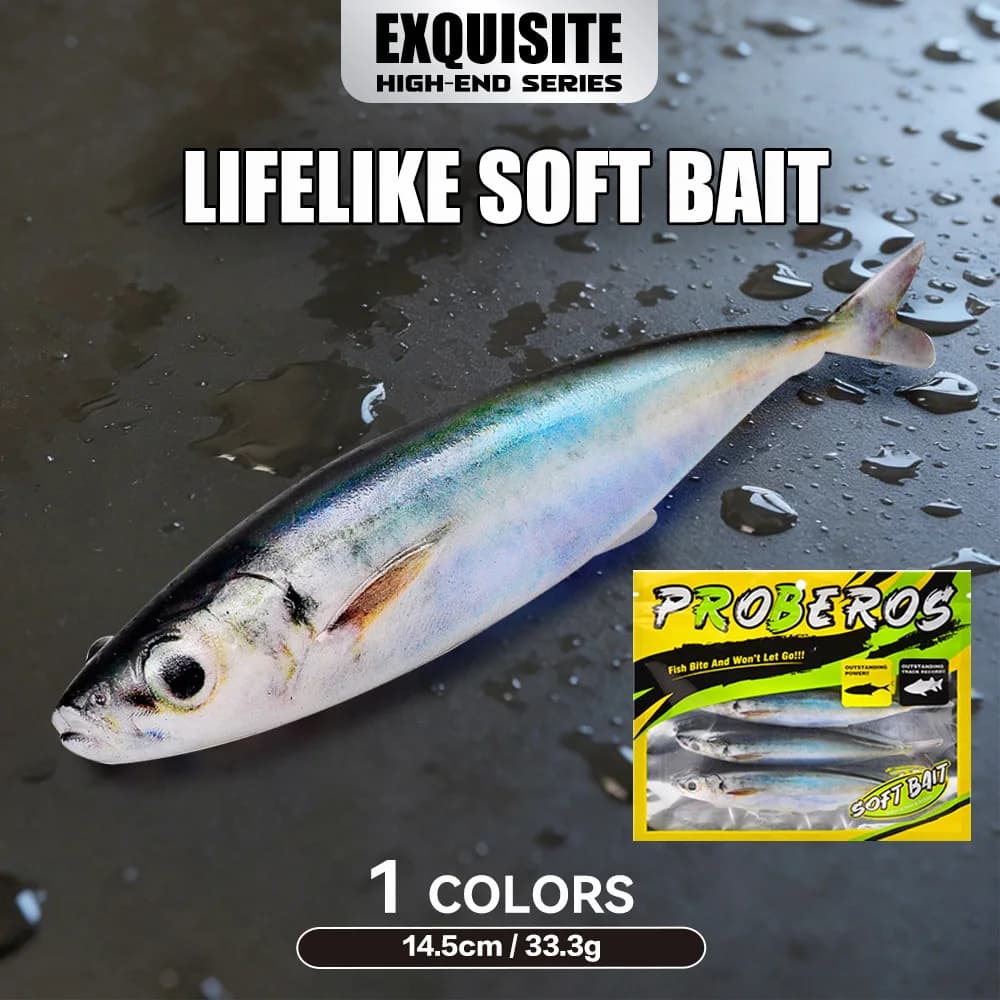 3pcs/bag Highly Realistic Artificial Soft Bait 14.5cm 33.3g Saltwater&Freshwater Lifelike Swimming For Tuna Artificial Lure