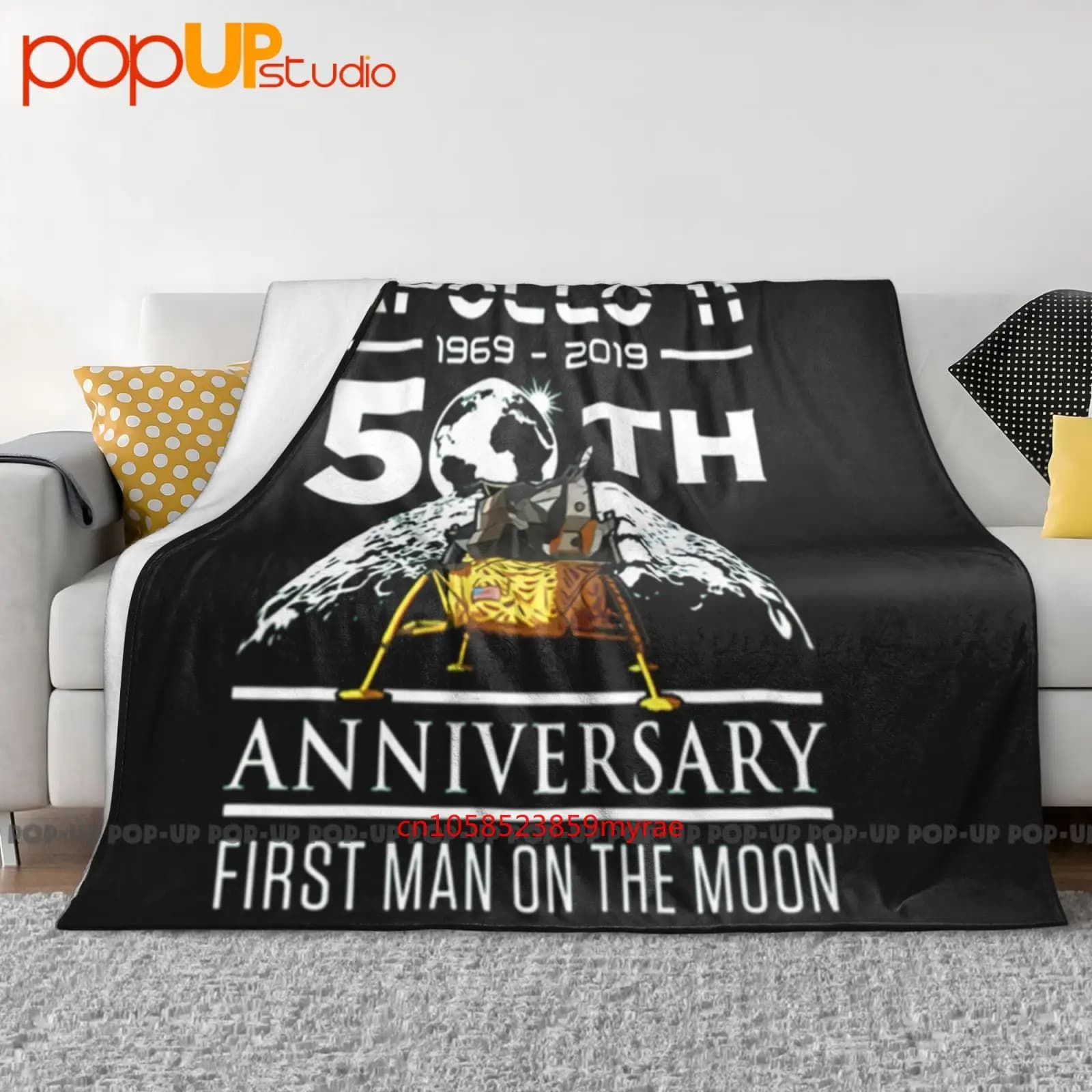 50esimo anniversario Apollo 11 1969 con Lunar Lander Us Coperta ultra morbida trapunta invernale Copridivano Copriletto