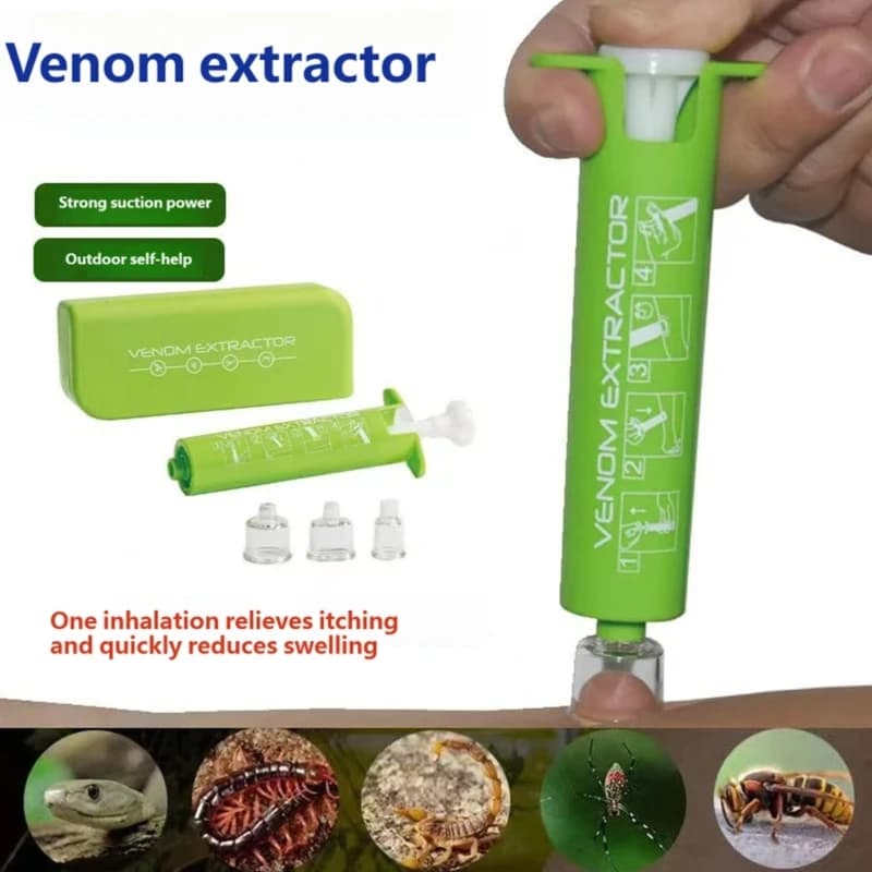 Insect Suction Care Tool for Camping and Hiking, Manual ABS Outdoor Care Device with Green Carry Size for Travel Days and 69HD