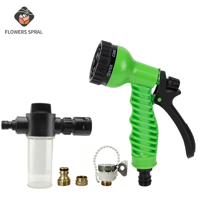 High Pressure Garden Water Gun Hose Nozzle Car Washing Yard Water Sprayer Irrigation Pipe Tube Nozzle Sprinkle FLOWERS SPRAL