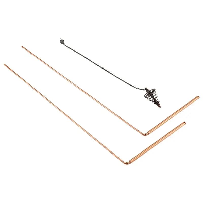 【TODAY-BUY】2Pcs Copper Dowsing Rods Set Spiritual Divining Rods Flexible Copper Rod Dowsing Spirit Rods Set Kit With Pendulum Pe