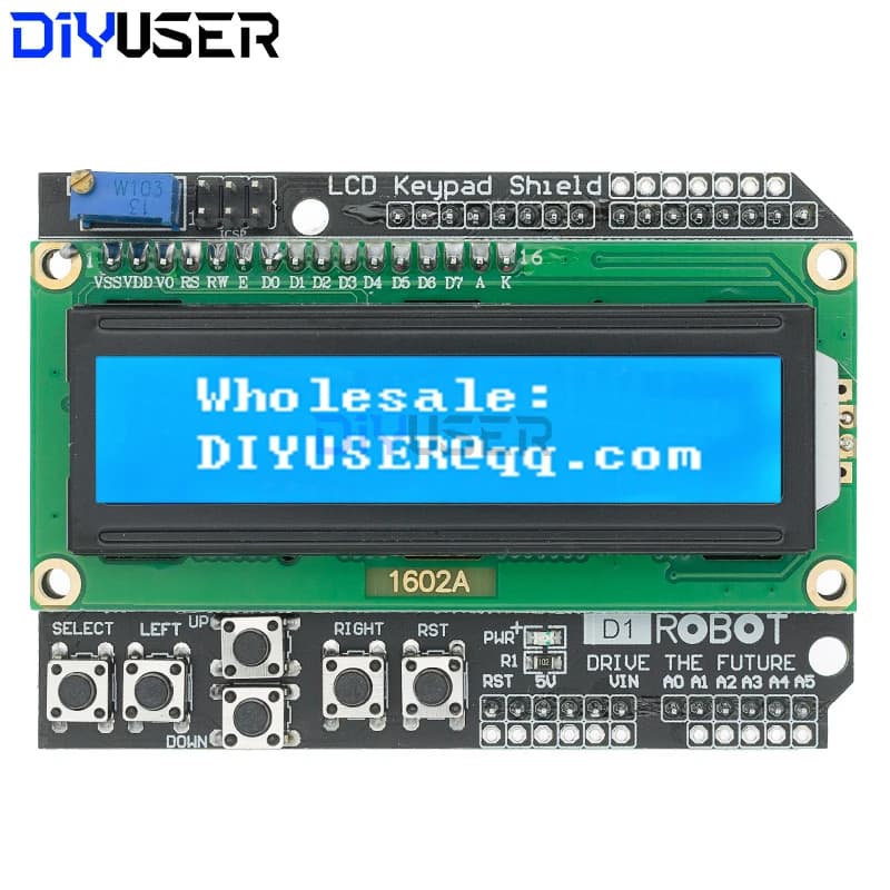 DIYUSER 1602 LCD Keyboard Screen1602 LCD Module 1602 Blue Screen Display for Arduino