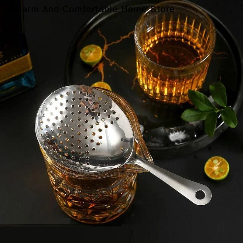 【W】Stainless Steel Cocktail Shaker Ice Strainer Professional Bartender Mixed Drink Bar Tool