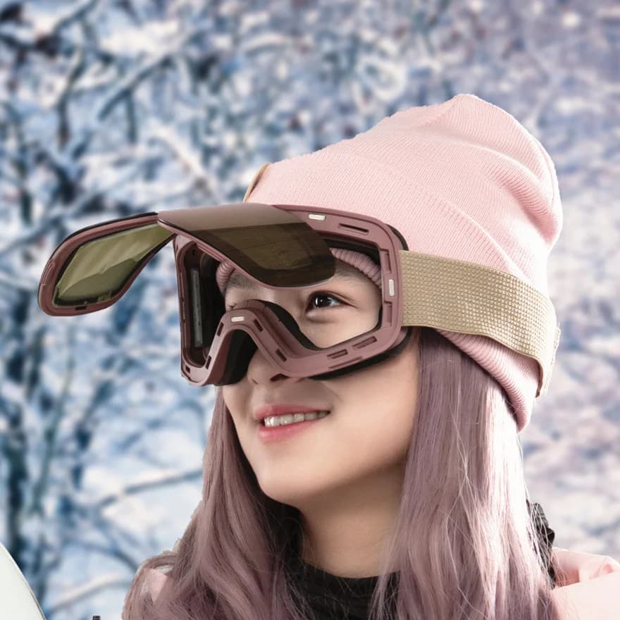 UV400 Flip Up Ski Goggles for Mountaineering Snowmobile Cycling Men Women Winter Outdoor Sports Skiing Eyewear Snow Glasses