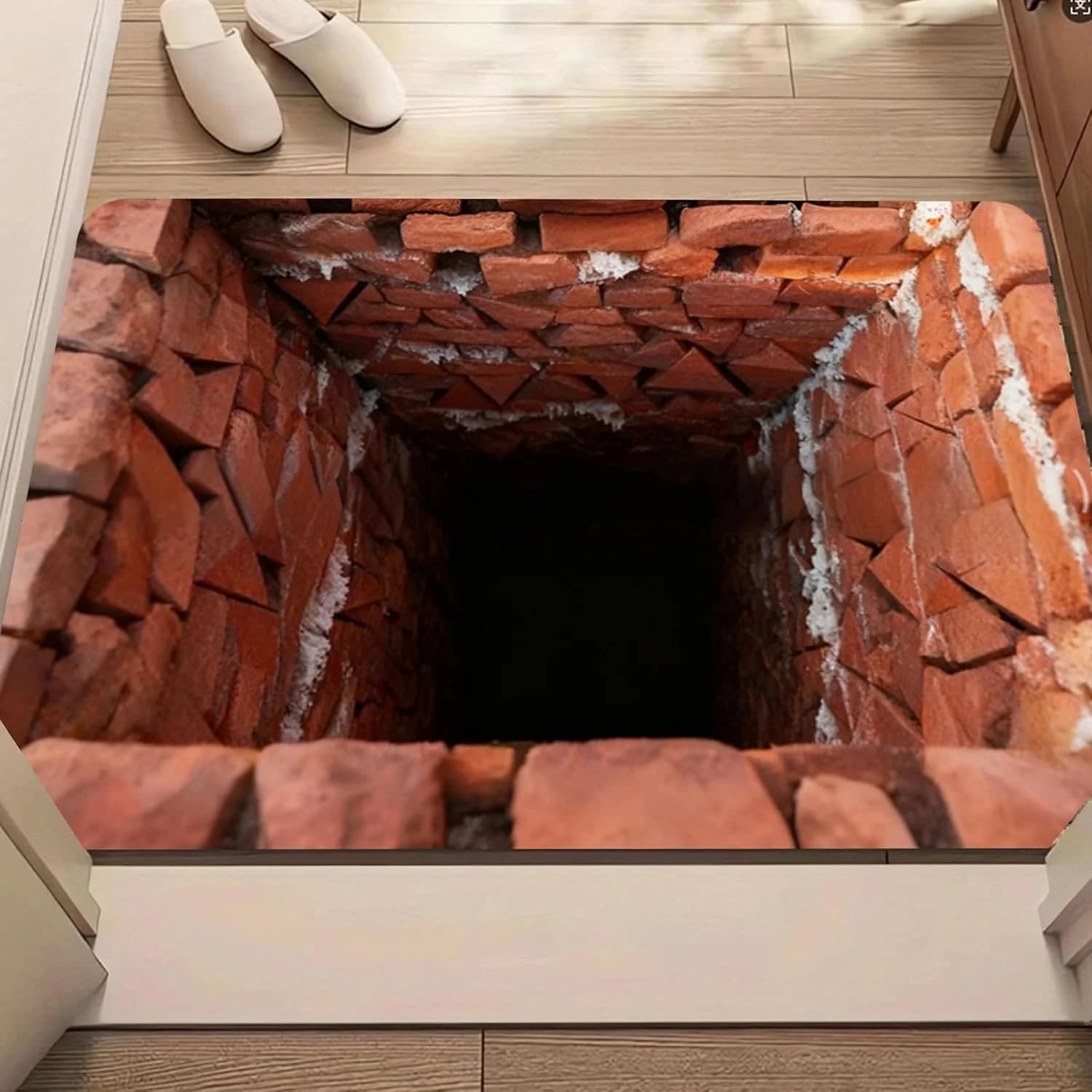 Tappeto d'ingresso 2D stampato con effetto visuale per soggiorno, camera da letto, cucina - Tappeto decorativo per la casa con effetto visuale