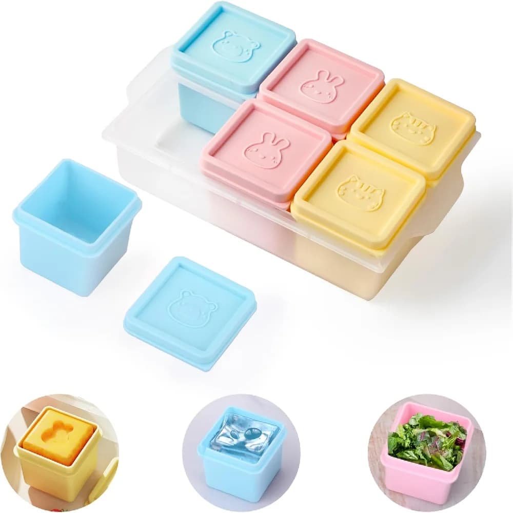 1 confezione da 6 contenitori per alimenti in silicone (con coperchi), riutilizzabili, adatti per la preparazione dei pasti, un must per l'uso domestico e all'aperto