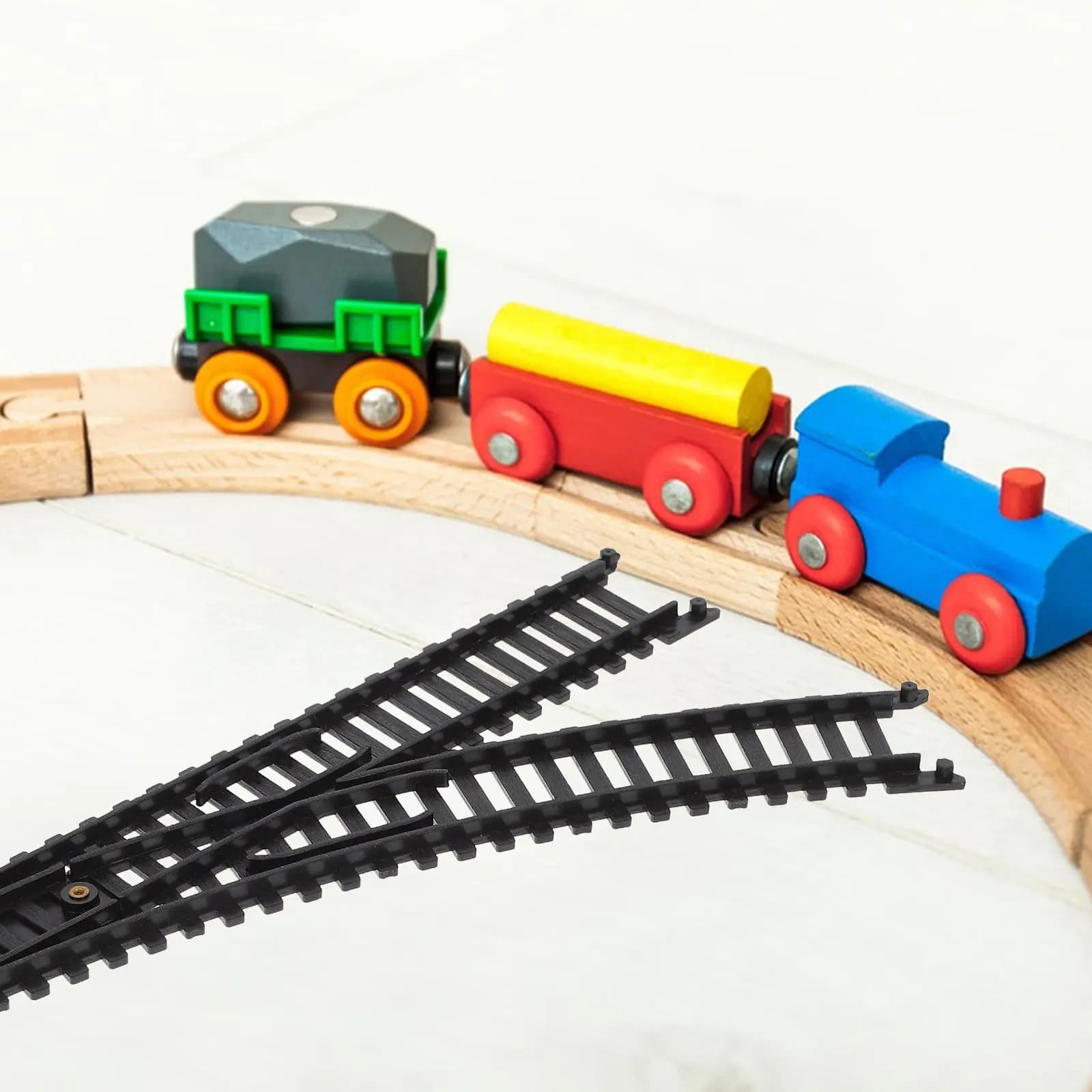 Set di 2 binari realistici per treni ad alta velocità, sistema ferroviario in plastica, accessori educativi per bambini