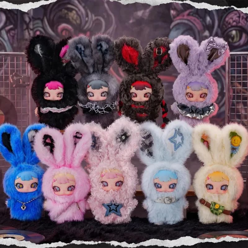 Rebaby Escape Plan Series Peluche Mystery Blind Box, Ciondolo per Borsa in Vinile, Portachiavi Trendy, Simpatico Coniglio, Regali di Compleanno a Sorpresa