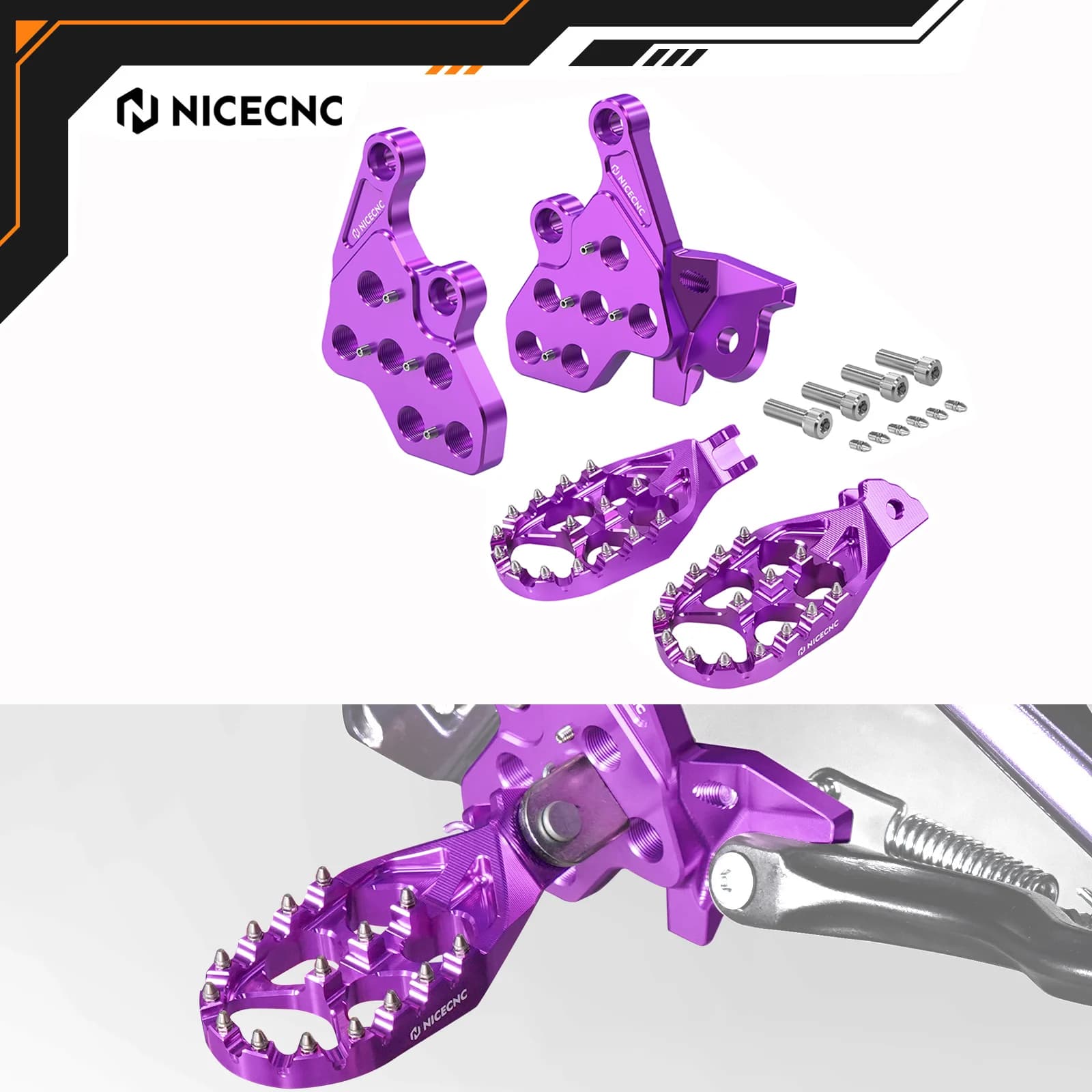 NICECNC For Surron light bee XS L1E Bikes 2024 Electric Bike Surron Part Segway X160 X260 Large Pedals Poggiapiedi e Staffa
