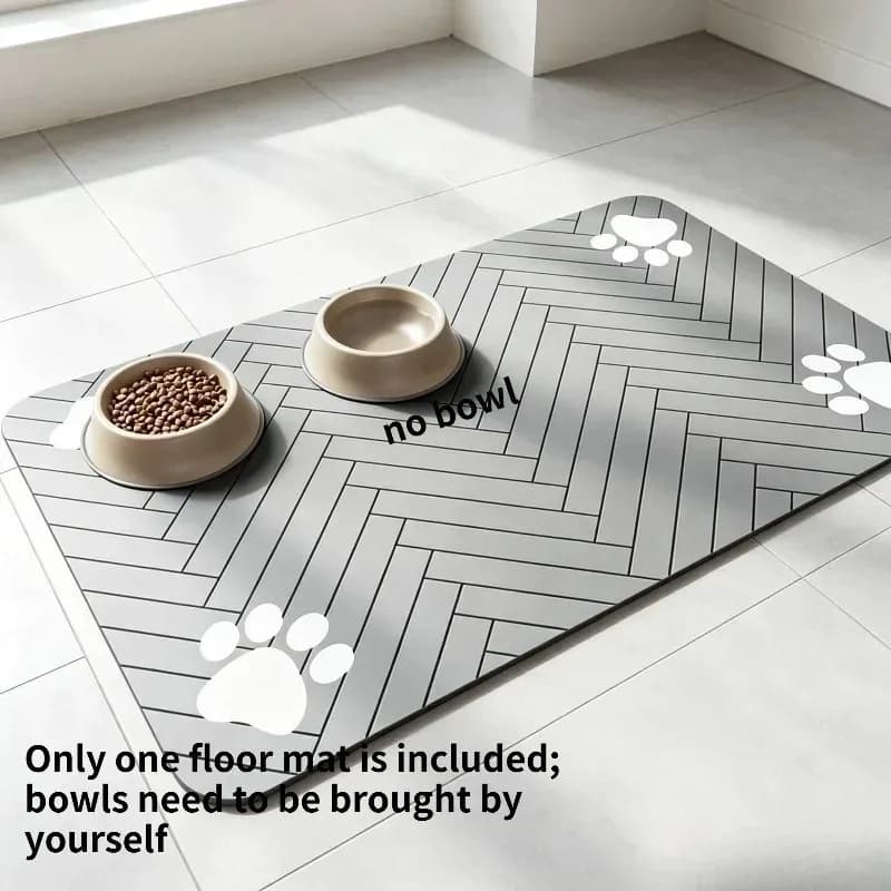 1PC Diatomaceous Earth Pet Feeding Mat Water Absorbent Quick Dry Non Slip Dog Cat Bowl Pad Anti-Spill Pet Food Water Tray Mat