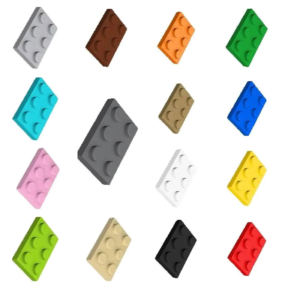 30 pz/lotto Blocchi FAI DA TE Mattoni Da Costruzione Sottile 2X3 Assemblaggio Educativo Giocattoli di Costruzione per I Bambini Formato Compatibile Con Il Marchio