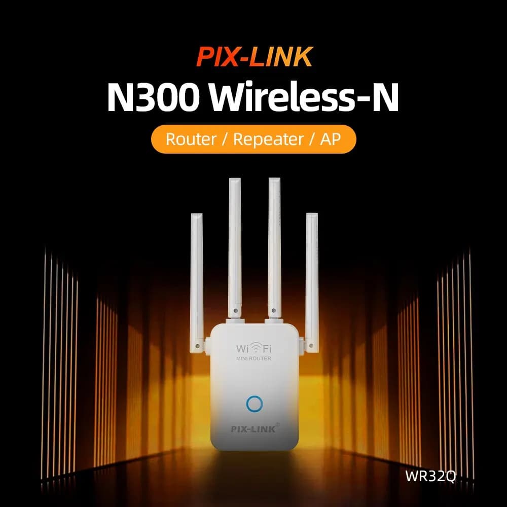 PIX-LINK Ripetitore Wireless Router WIFI 300M Amplificatore di Segnale Extender 4 Antenna Router Amplificatore di Segnale WR32Q