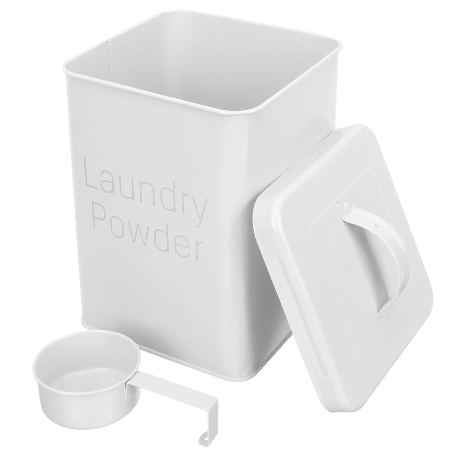 Set di 1 Contenitore per Detersivo in Polvere, in Ferro Premium, Resistente, per Perle di Condensa e Dispenser di Ammorbidente per Tessuti