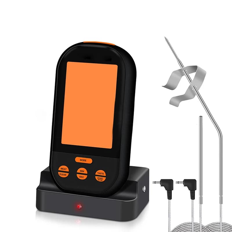 Versione aggiornata del termometro per Barbecue a doppia temperatura Wireless a doppia temperatura termometro per carne da cucina forchetta per Barbecue