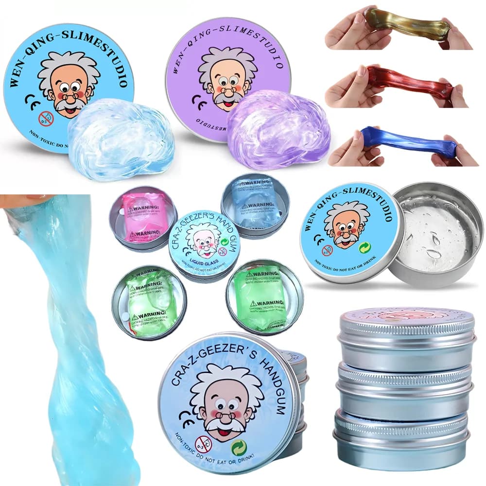 &Stress Relief Toys Putty Crystal Vibrant Glass Mud Playdough Reusable Non-Newtonian Fluid Children's Toy Pinchle Birthday Gifts