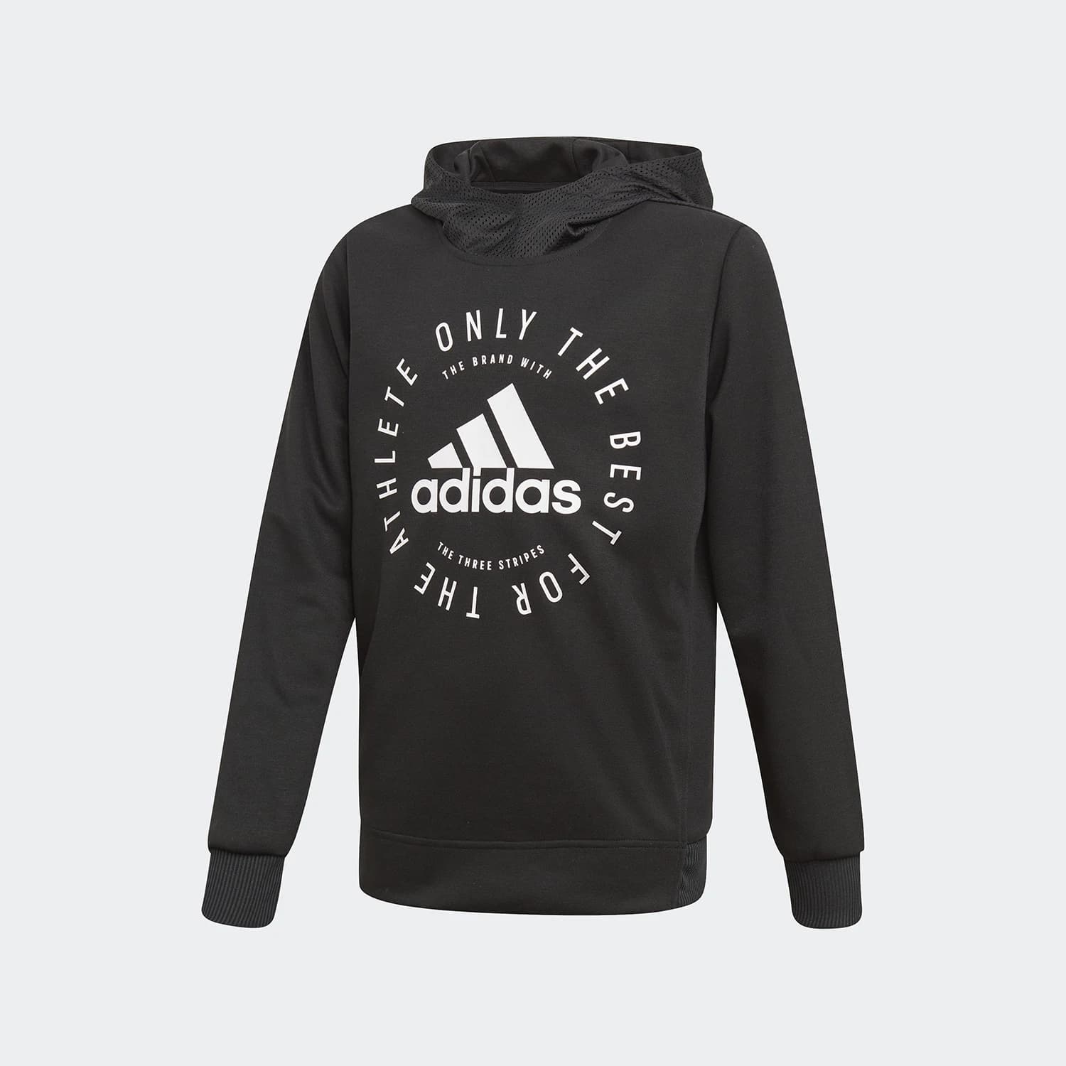 Felpa sportiva con cappuccio Adidas originale 2025 per bambini, con logo classico stampato, DV1700