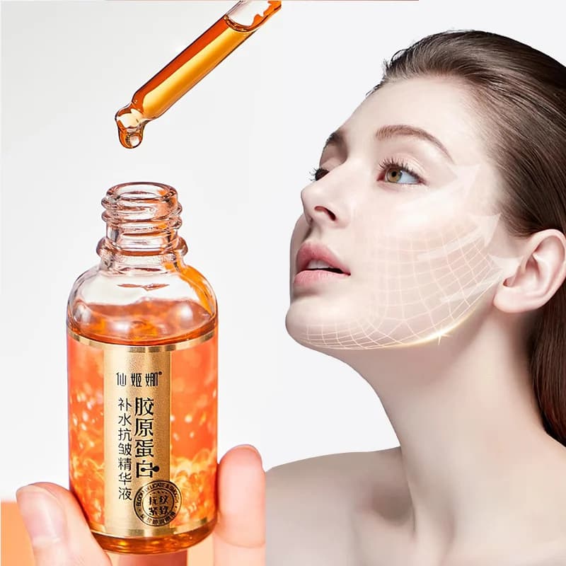Essenza antirughe al collagene da 30 ml: liquido concentrato potente, riduce le linee sottili, illumina la pelle, rassoda e solleva