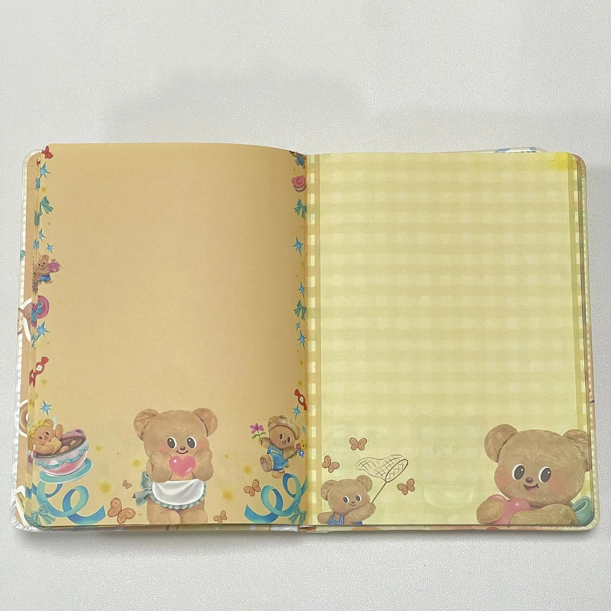 Cute Anime Butter Bear PU Cover Notebook, Full‑Color Page Journal, Printed Diary Planner for Hand‑Account