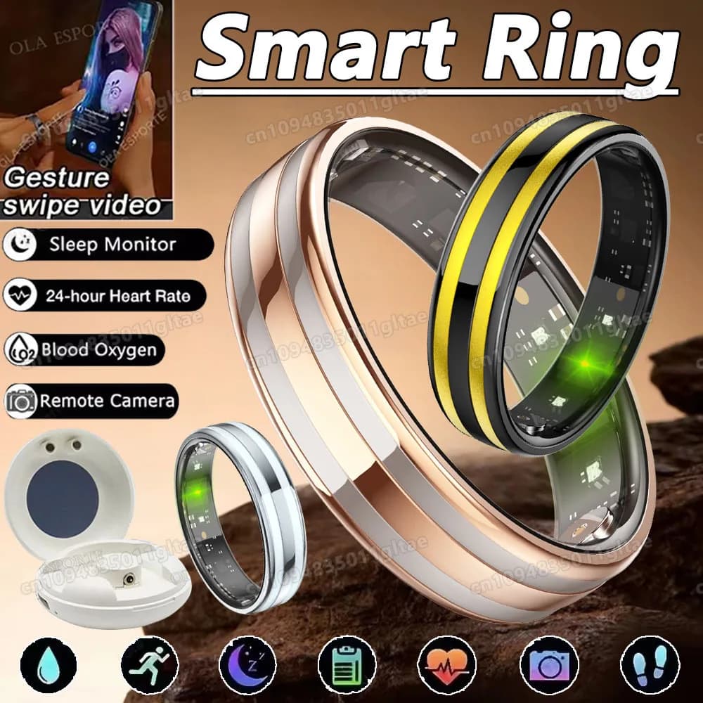 Intelligent Ring with gesture detection Health Monitor Intelligent Ring Waterproof Outdoor Monitor HRV Real Sports Ring for Oxygen in Heart Rate Blood
