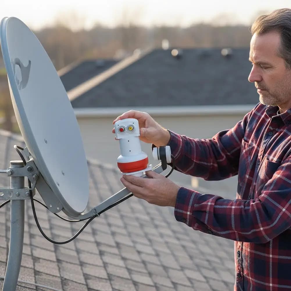 Convertitore di Tensione a Doppia Uscita per Ricevitore TV Satellitare Full HD, Adattatore da Viaggio per Canali Satellitari