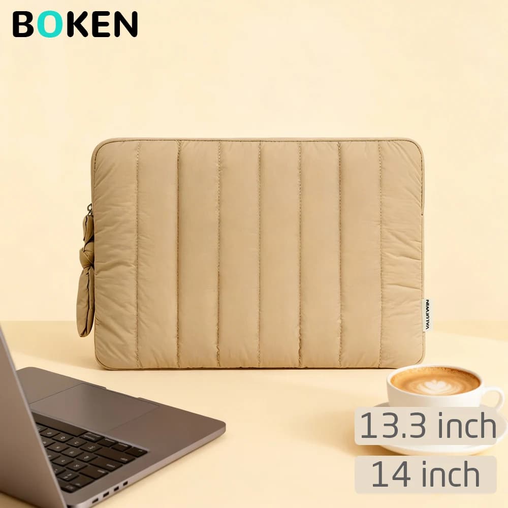 Borsa Imbottita per Laptop 13.3-14 Pollici per MacBook Pro/Air, Dell, Lenovo, Fodera Morbida, Custodia alla Moda per Tablet da Donna