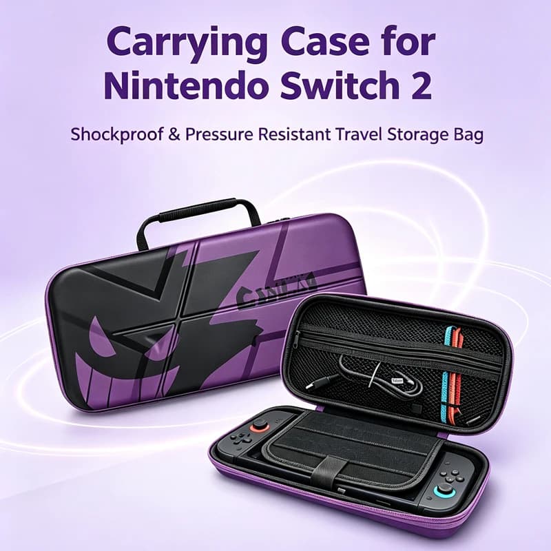 Carrying Case for Nintendo Switch 2, Hard EVA Shell Travel Protective Storage Bag Fit Charger & Pro Controller Gaming Accessory