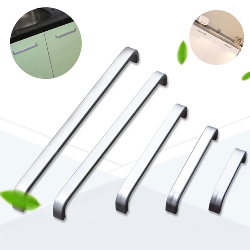 Maniglia moderna per guardaroba maniglia in alluminio con spazio solido/vuoto maniglia per mobili da cucina maniglia per cassetto 64mm/96mm/128mm/160mm/192mm