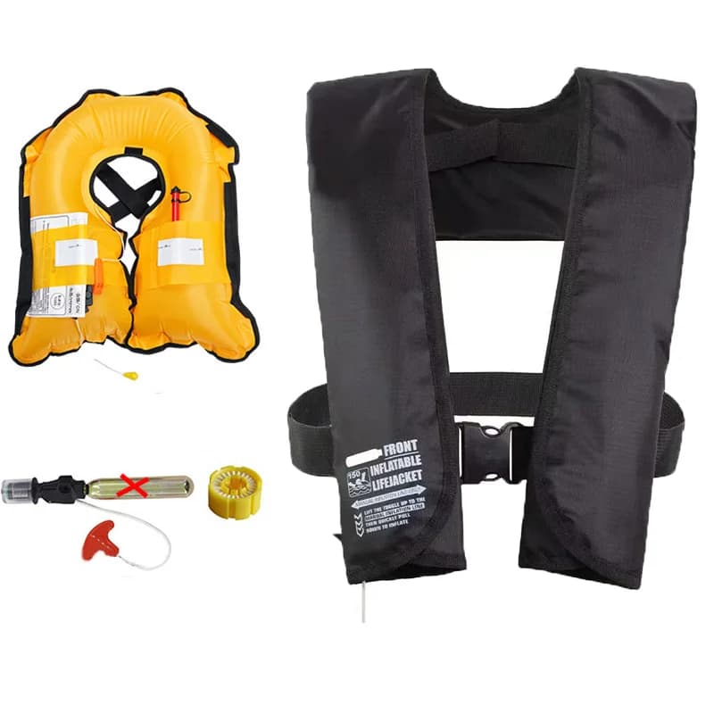 Nuovo giubbotto di salvataggio gonfiabile automatico manuale 150n PFD Giubbotti marini di vita per adulti per la pesca Nuoto Rafting Accessori per la nautica