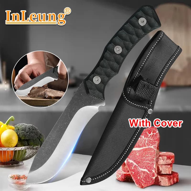 Coltello da Cucina Premium in Acciaio Inossidabile, Multiuso, per Carne, Verdura e Frutta, Coltello da Chef Portatile