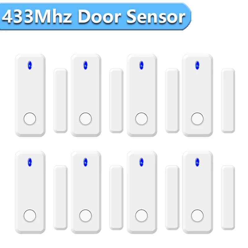 RF 433 MHz Sensore porta senza fili Rilevatore finestra aperta Promemoria magnetico porta EV1527 per il nostro sistema di allarme di sicurezza antifurto domestico