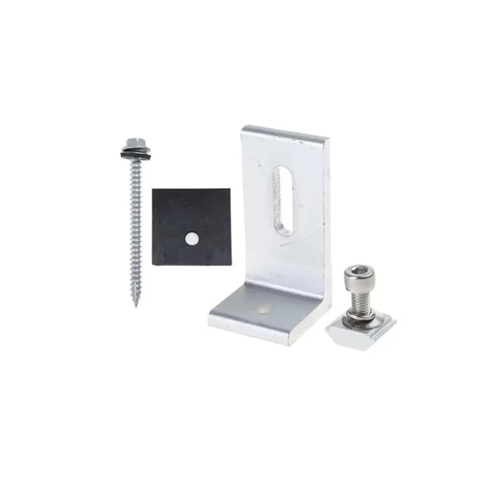 Aluminum L-Foot Mount Bracket Rail Support Type Rustproof Solar Panel System Accessories Durable Sturdy Roof Mounting Clamp