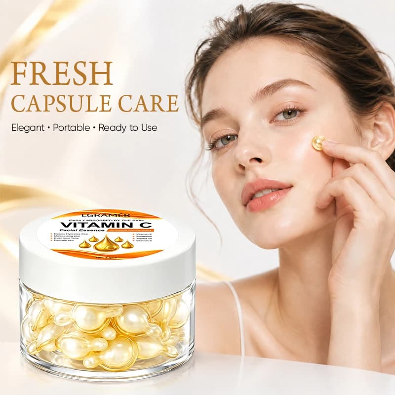 Vitamin C Brightening Essence Capsules,Anti-Aging Moisturizing Facial Essence,Firming Skin Care Capsules Suitable for All People
