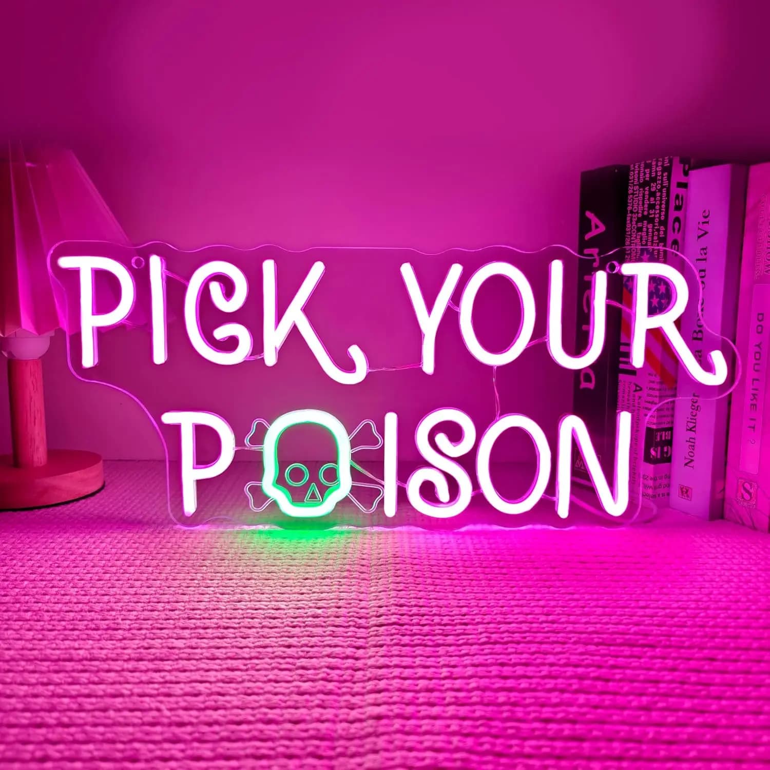 Insegna al neon di Halloween Teschio LED Luce al neon di Halloween per feste di festa Bar Sala giochi Decorazione domestica Regalo Insegna illuminata USB