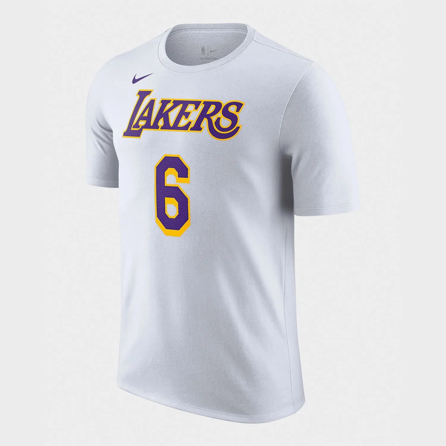 Maglietta sportiva da basket a maniche corte da uomo Nike originale Los Angeles Lakers NBA CV8529-116